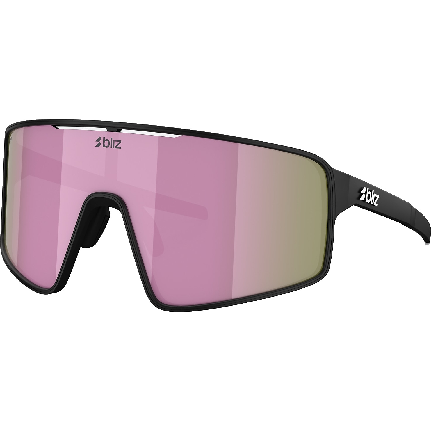 Picture of Bliz P001 Small Glasses - Matt Black / Brown with Pink Mirror
