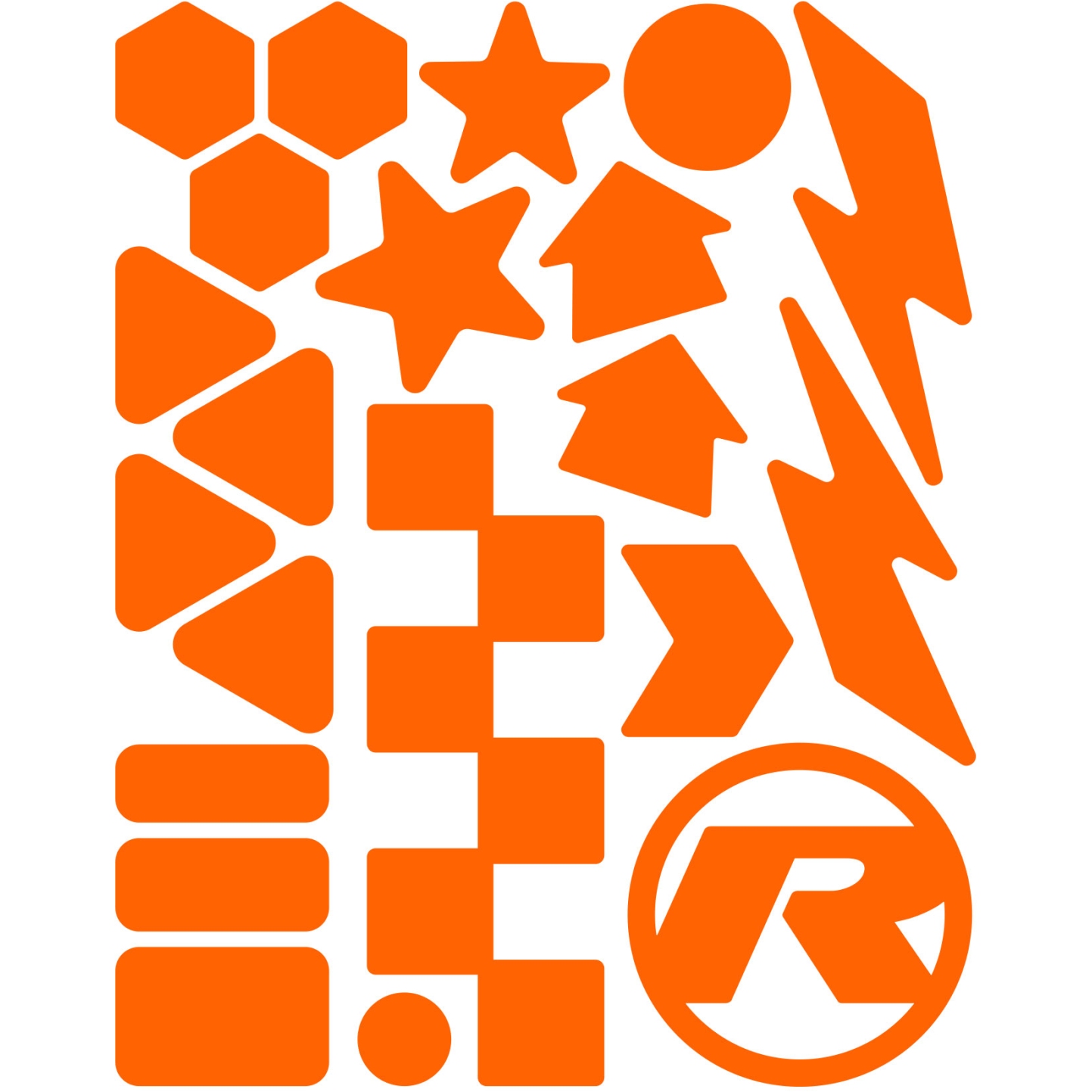 Picture of rie:sel design re:flex kids - Reflective Frame Sticker Set - forms orange
