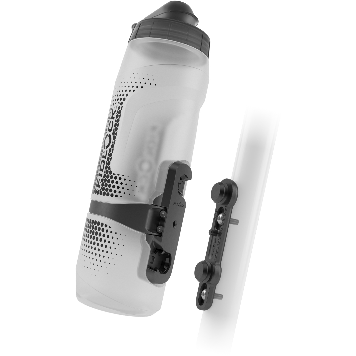 Productfoto van Fidlock TWIST Set Bottle 800ml + Bike Base Mount - transparent white