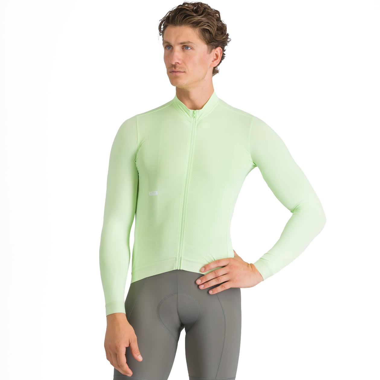 Спортивный мужской свитер SRK с длинными рукавами - 3504 Electric Aloe green