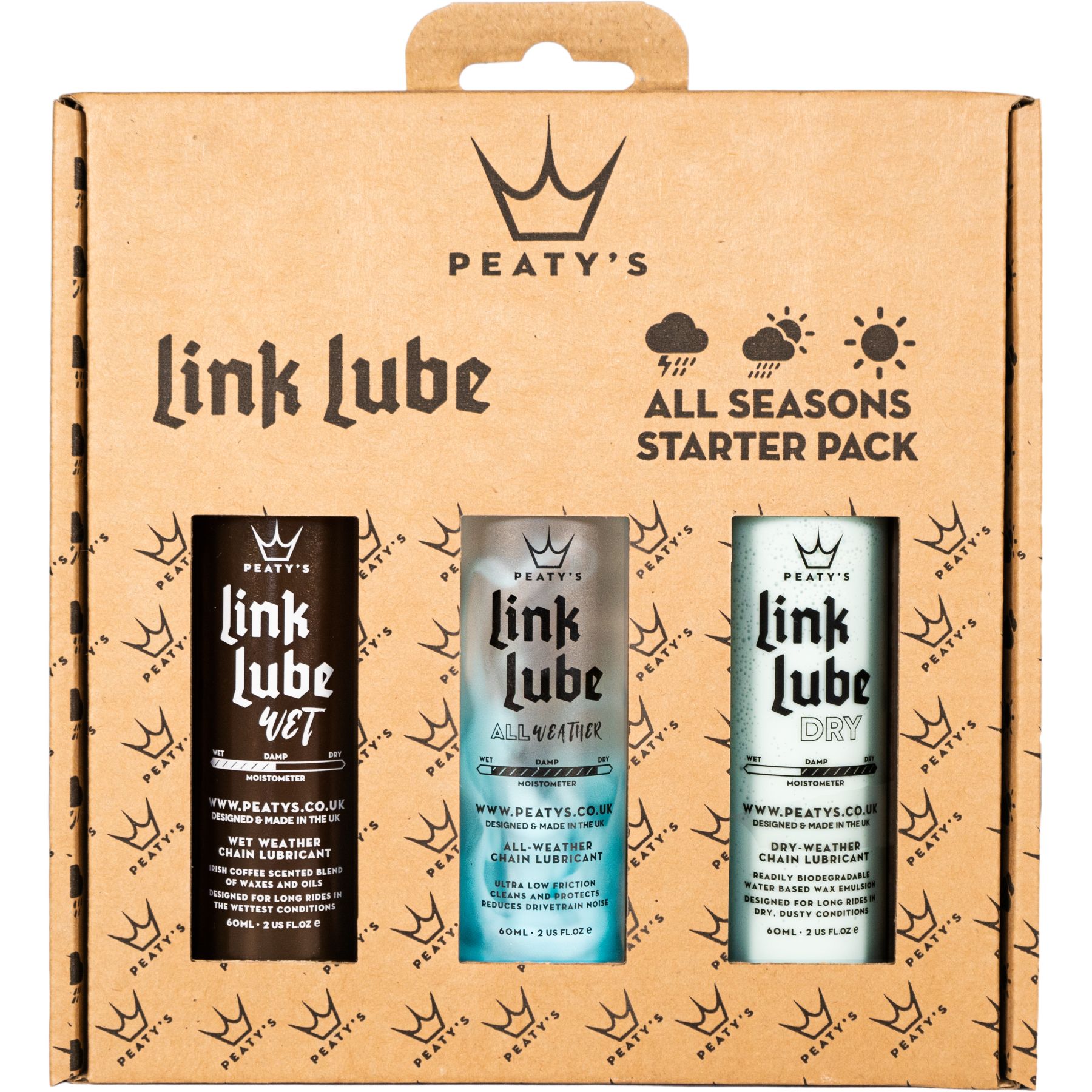 Productfoto van Peaty&#039;s LinkLube All Seasons Starter Pack Chain Oil - 180ml