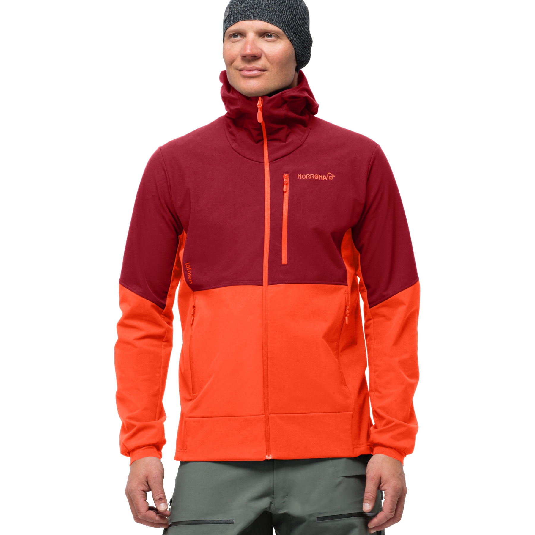 Norrona lofoten hiloflex200 Hood Jacket Men - Arednalin/Rhubarb | BIKE24