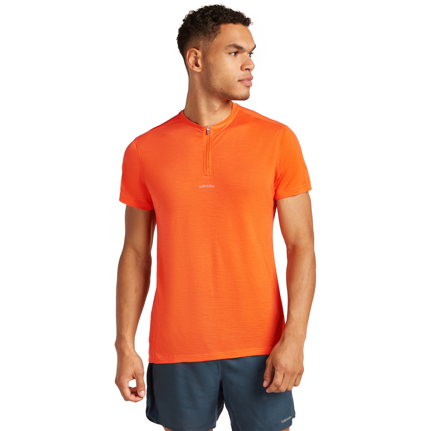 Foto de Icebreaker Camiseta Hombre - Merino 125 Cool-Lite™ Speed Quarter Zip - Blaze