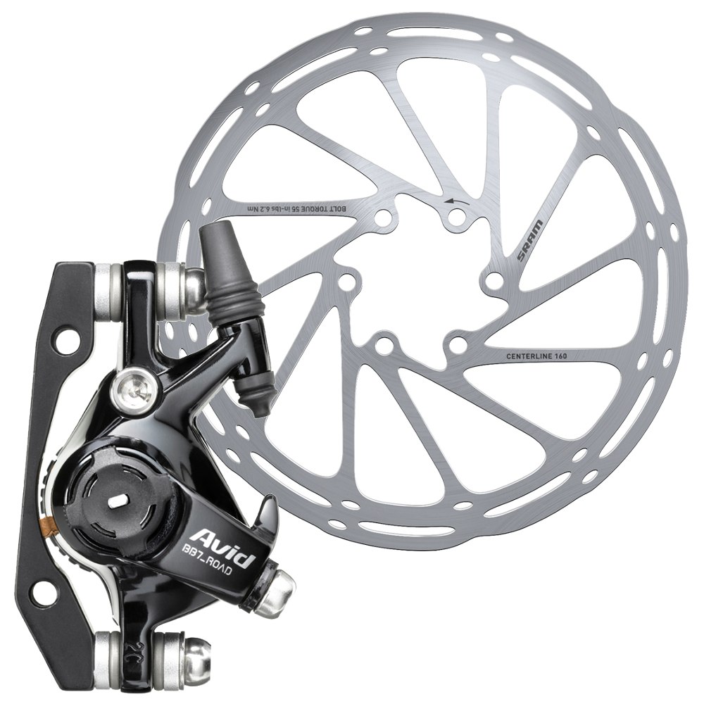 Productfoto van SRAM BB7 Road S Mechanical Disc Brake Caliper (CPS) - incl. Adapter and Disc