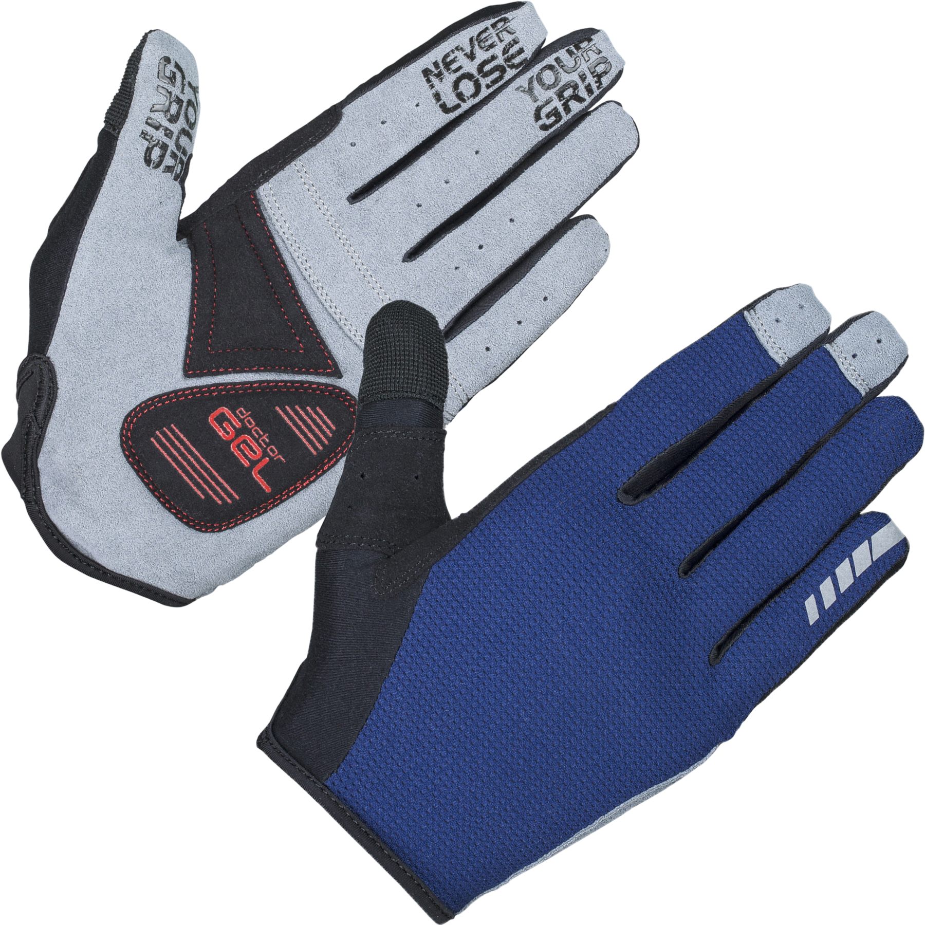 Produktbild von GripGrab Shark Gepolsterter Langfinger Handschuhe - Navy Blue