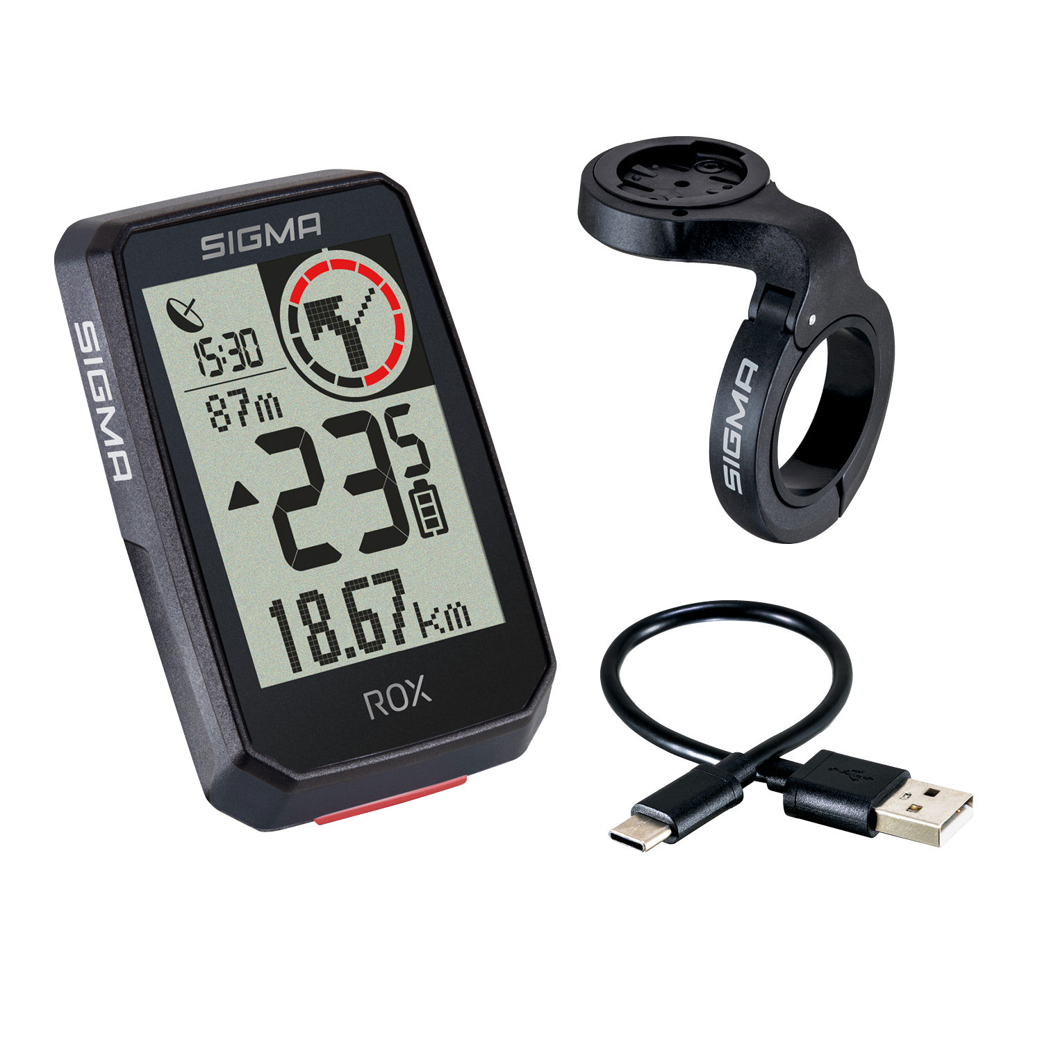 Picture of Sigma Sport ROX 2.0 Top Mount Set - GPS Cycle Computer + Overclamp Butler - black
