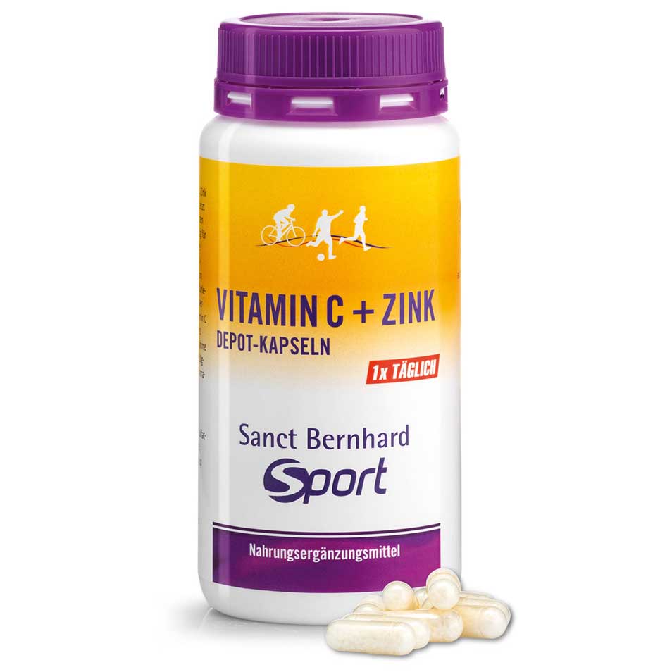 Produktbild von Sanct Bernhard Sport Vitamin C + Zink Depot-Kapseln - Nahrungsergänzungsmittel - 180 Stk.