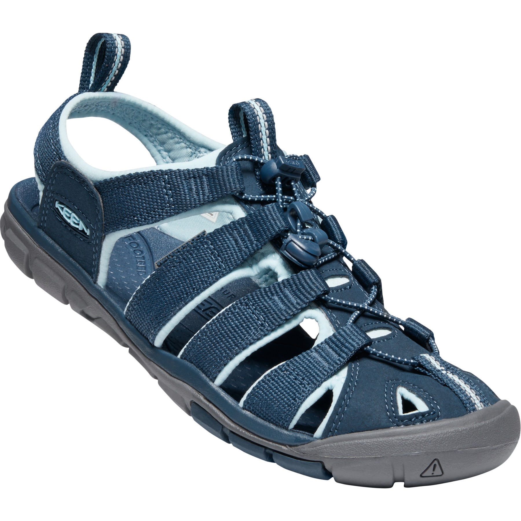KEEN Men\'s Clearwater CNX Sandal in Navy Blue and Light Gray, size 10 / 43 Keen Sandals Men Clearwater CNX in Raven — Cabaline main image 4