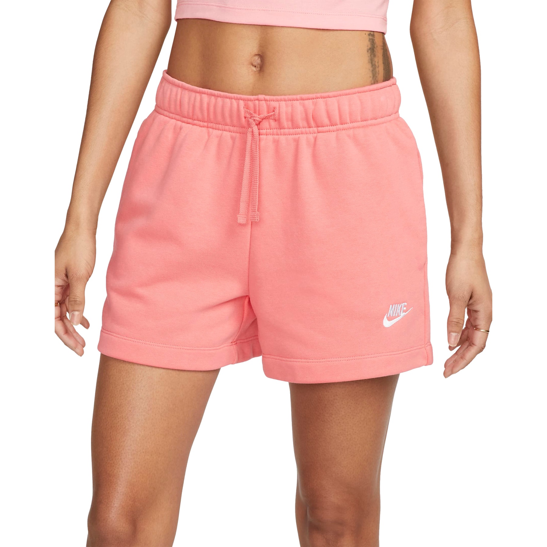 Picture of Nike Sportswear Club Fleece Mid-Rise Shorts Women - sea coral/white DQ5802-894