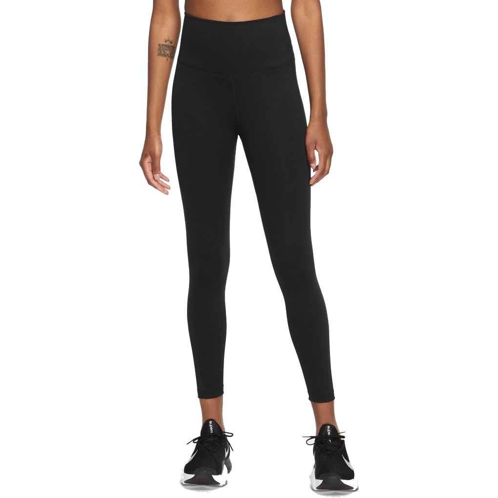 Productfoto van Nike One Dri-FIT High-Waisted Legging 7/8 Dames - zwart/wit DV9020-010