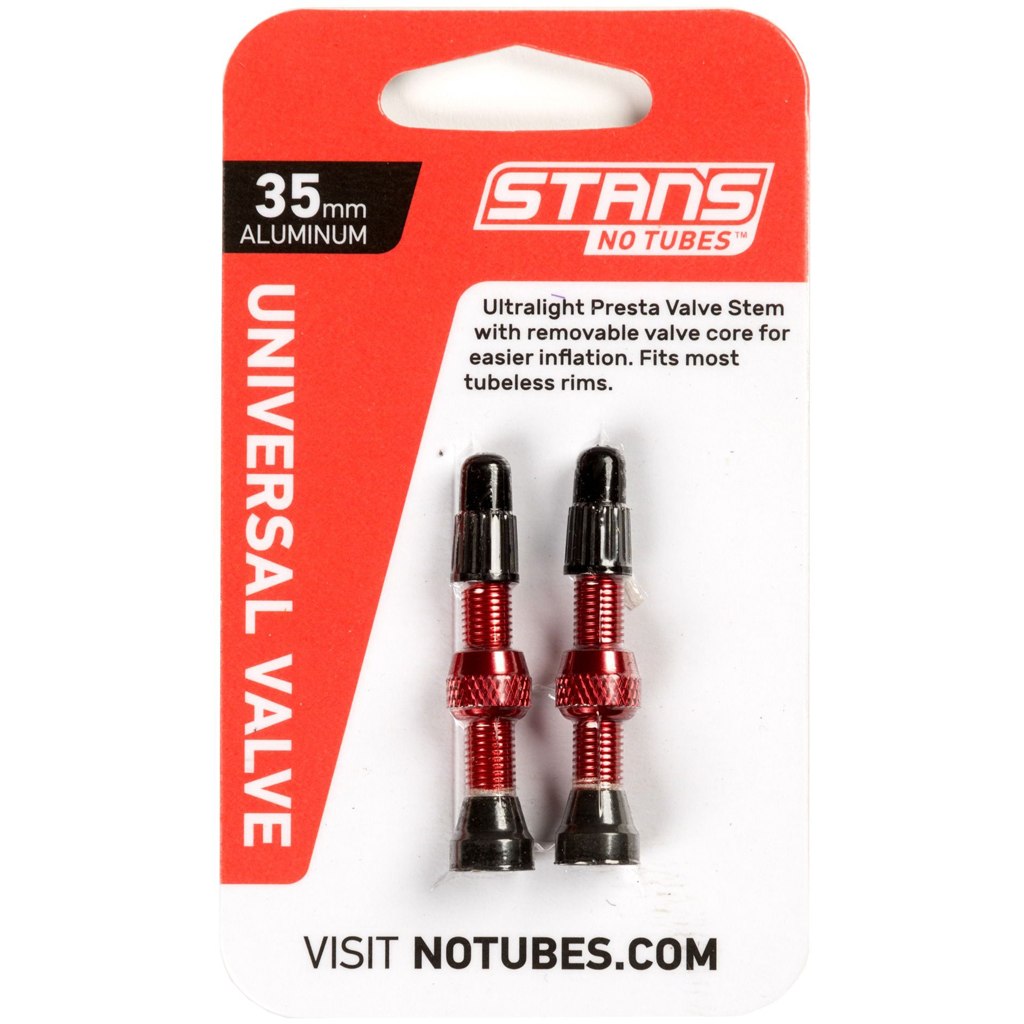 Picture of Stan&#039;s NoTubes Universal Tubeless Valves - 35mm (1 Pair) - red