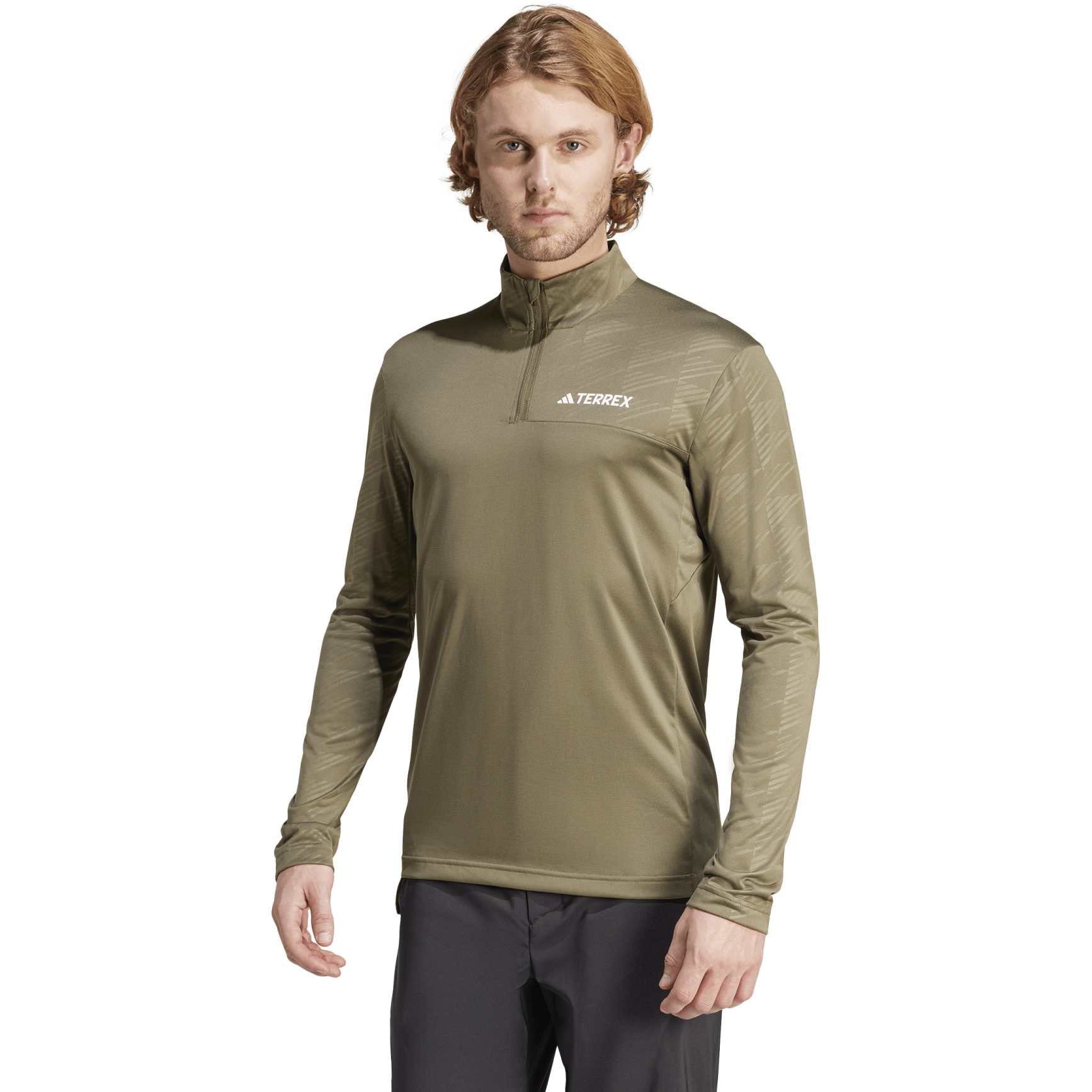 Productfoto van adidas TERREX Multi Half-Zip Shirt met lange Mouwen Heren - olive strata IP4800