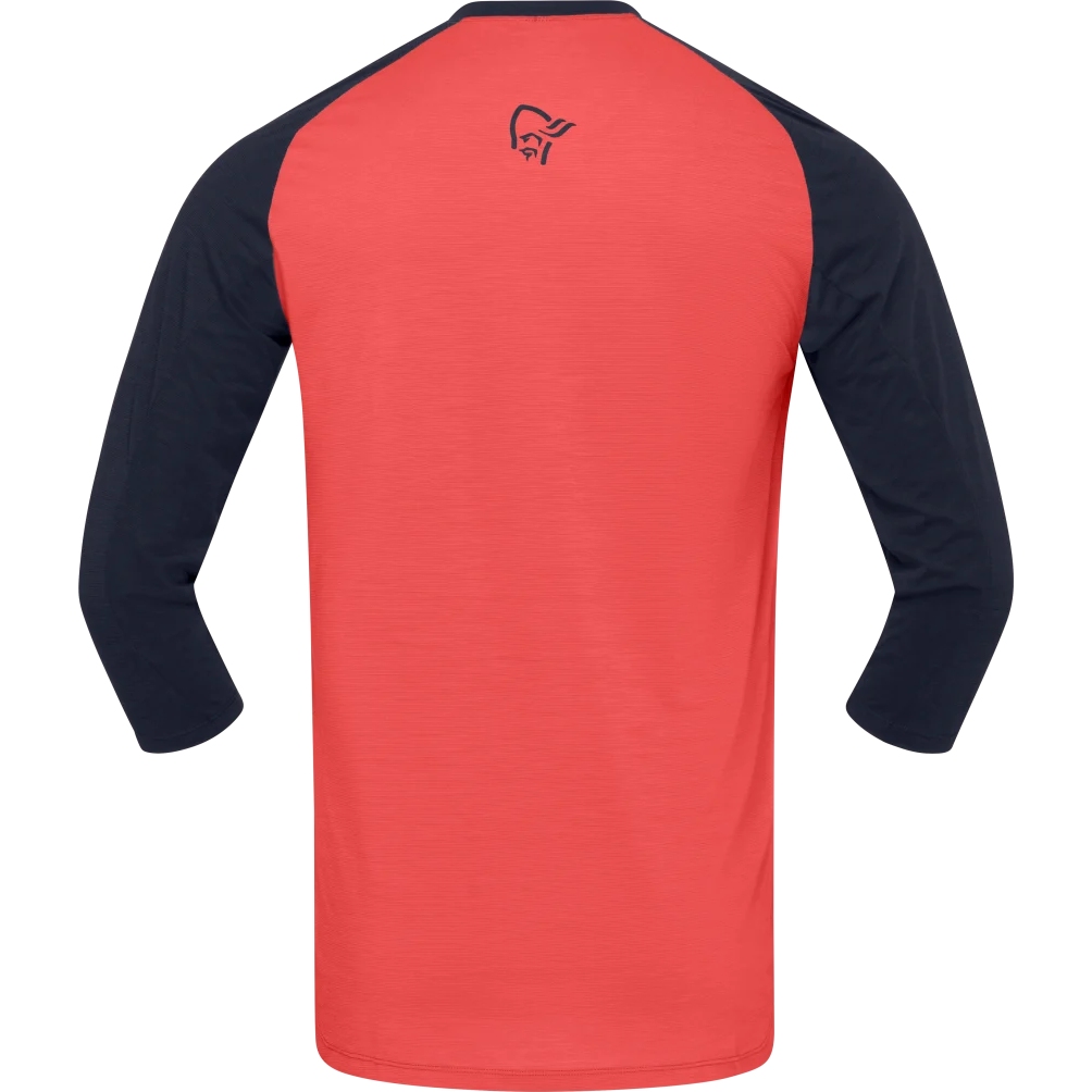 Norrona skibotn equaliser merino 3/4 T-Shirt Men - Paprika Red