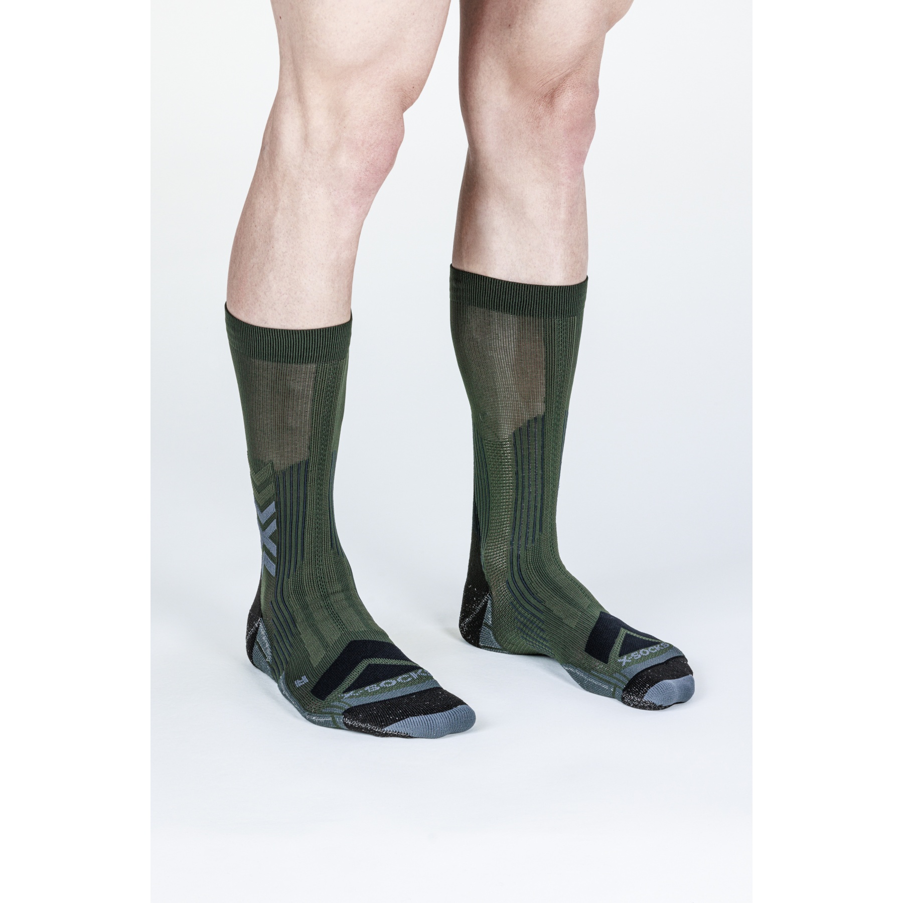 X-Socks Chaussettes Hike Expert Silver Crew dark sage/black
