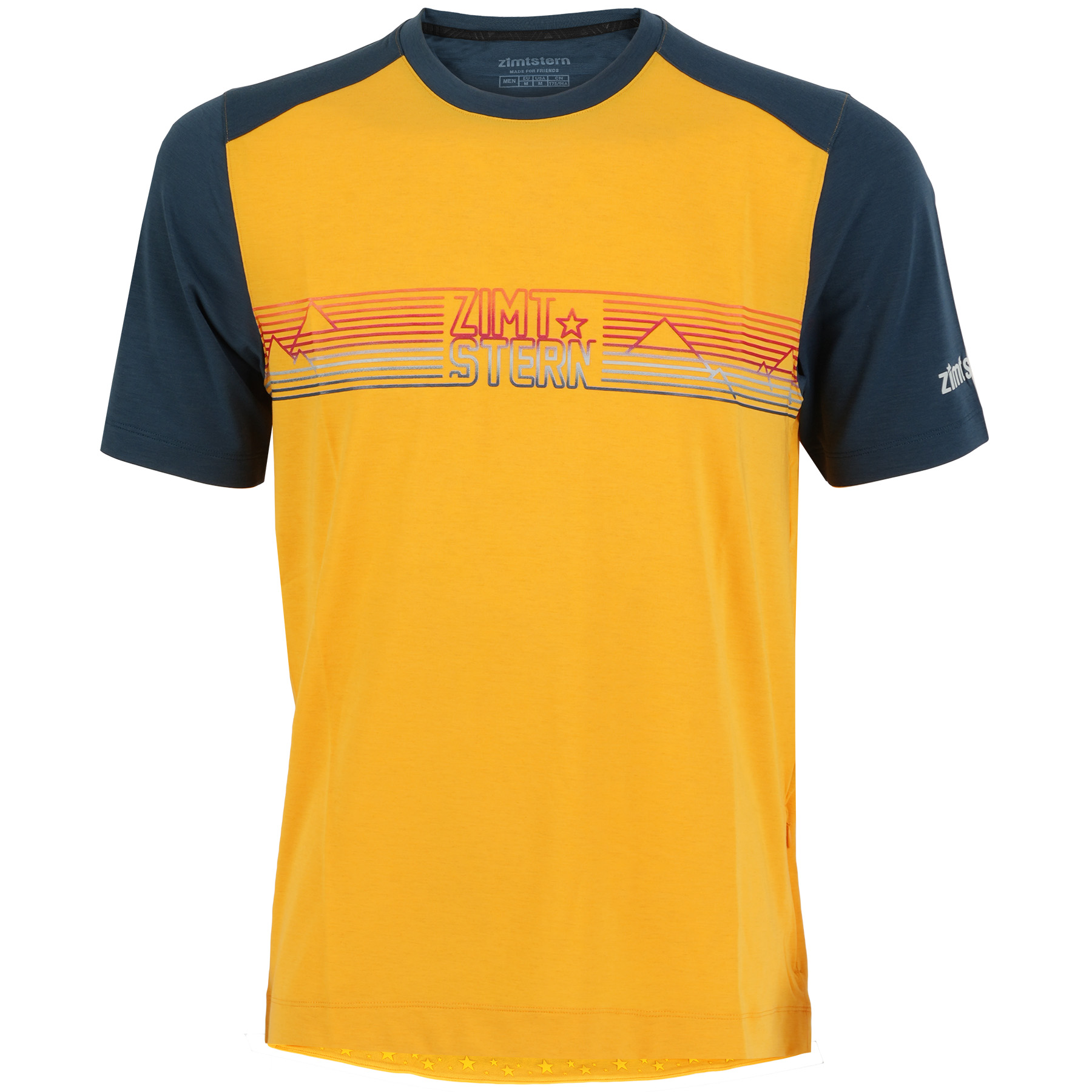 Picture of Zimtstern TrailFlowz Short Sleeve MTB-Shirt Men - Burnt Yellow/French Navy