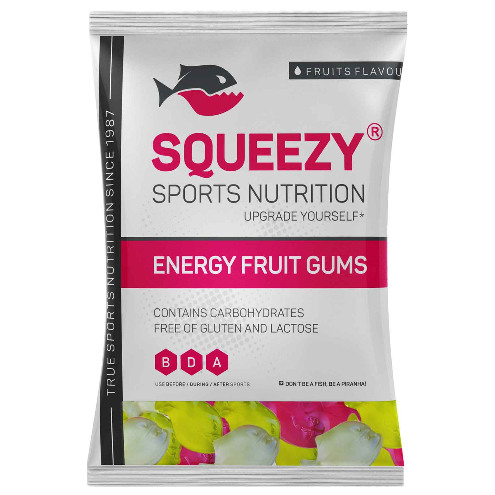 Photo produit de Squeezy Energy Fruit Gums - Gommes aux Fruits Glucides - 100g
