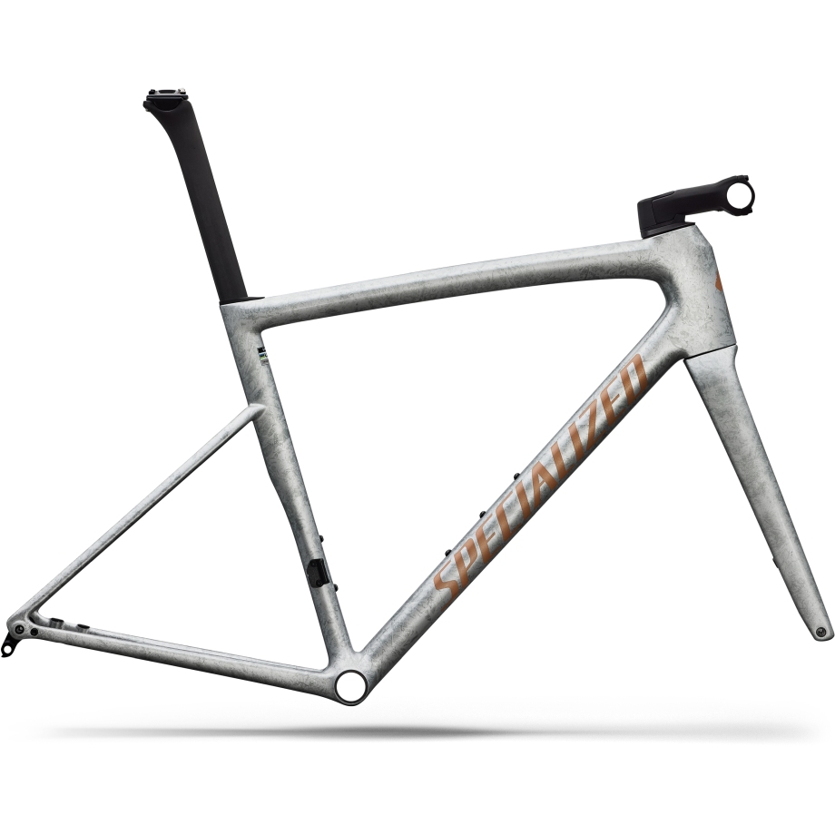 Photo produit de Specialized Cadre de Vélo de Course Carbone - TARMAC SL8 - 2026 - gloss silver dust / shadow silver dry impasto / photon orange tint