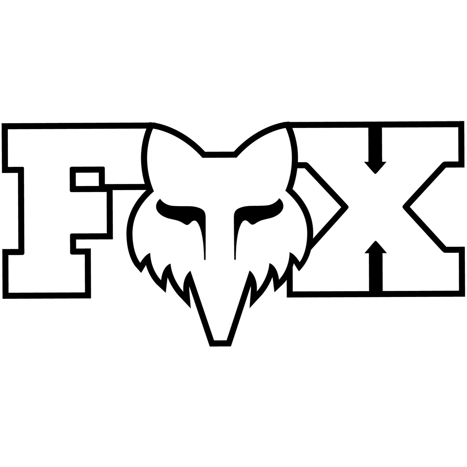 Picture of FOX F-Head X 3&quot; Stickers - white