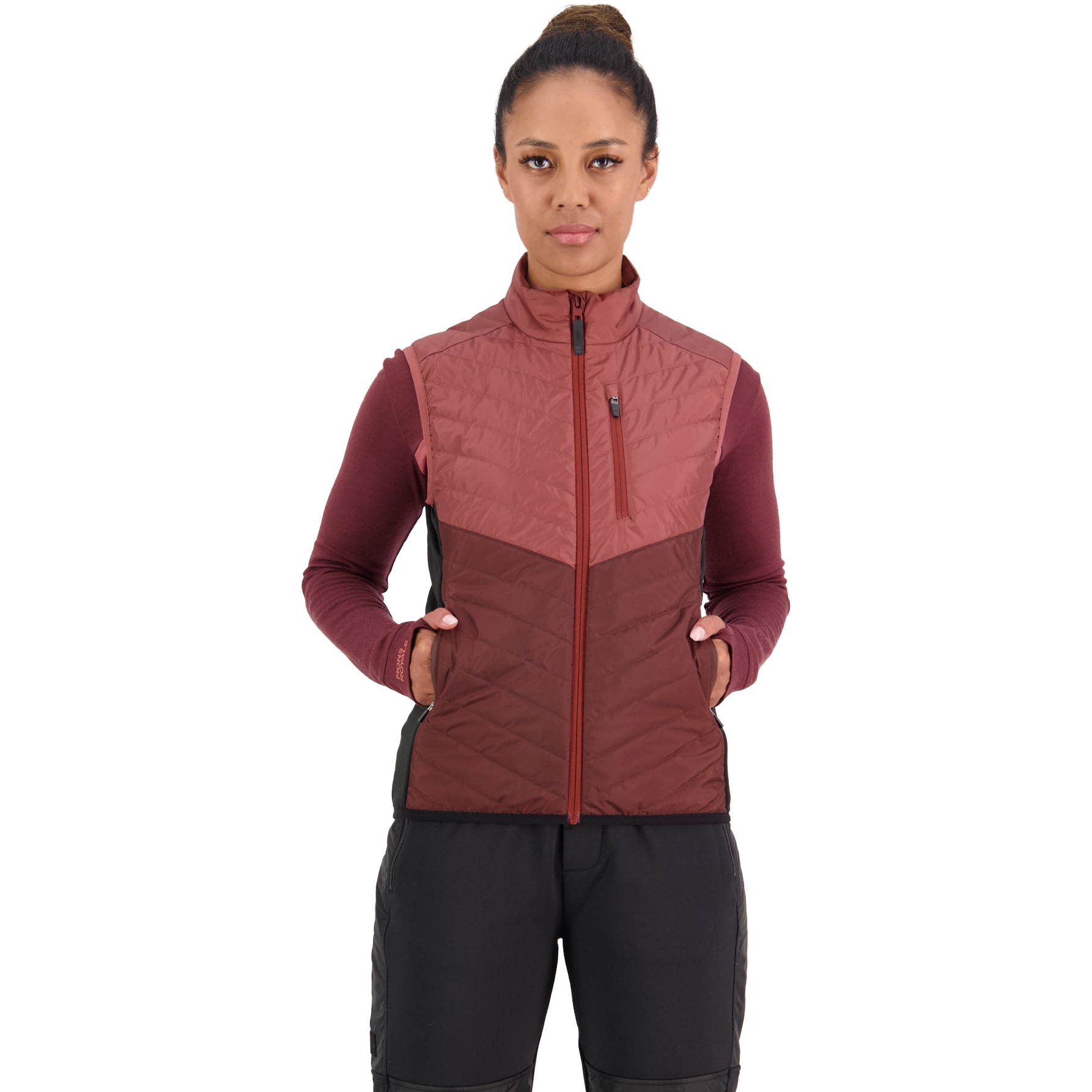 Picture of Mons Royale Neve Wool Insulation Vest Women - slow bake