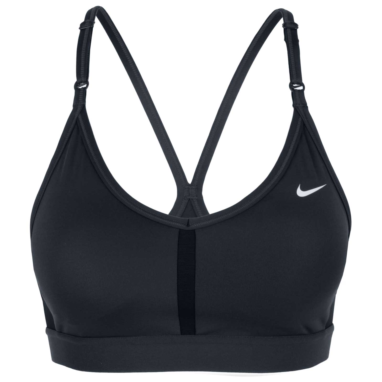 Produktbild von Nike Dri-FIT Indy Gepolsterter Sport-BH mit leichtem Halt und V-Ausschnitt für Damen - black/black/black/white CZ4456-010