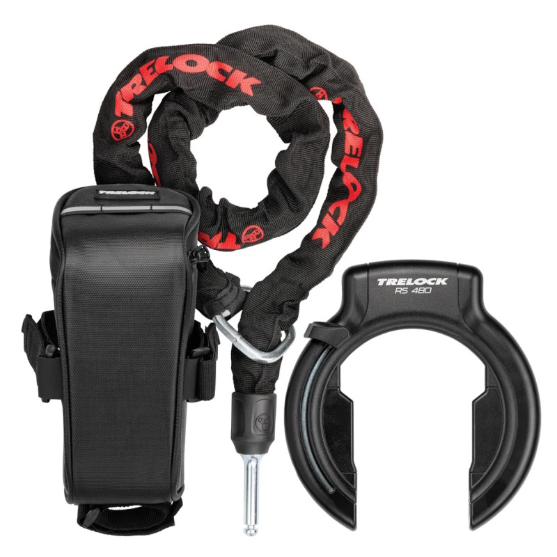 Photo produit de Trelock RS 480 AZ Protect-O-Connect Antivol du Cadre/ZR 355 Chaîne à Insérer /Sac de Selle