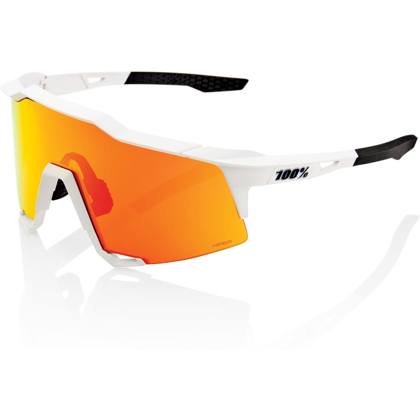 Produktbild von 100% Speedcraft Brille - HiPER Mirror Lens - Soft Tact Off White / Red Multilayer + Clear