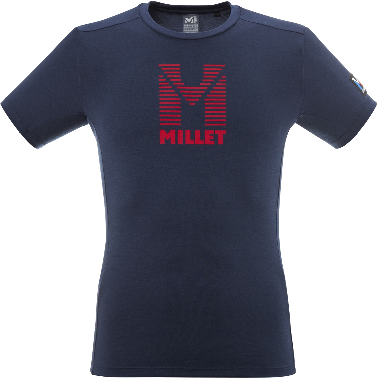 Foto van Millet Trilogy Wool Stripes T-Shirt Heren - Saphir