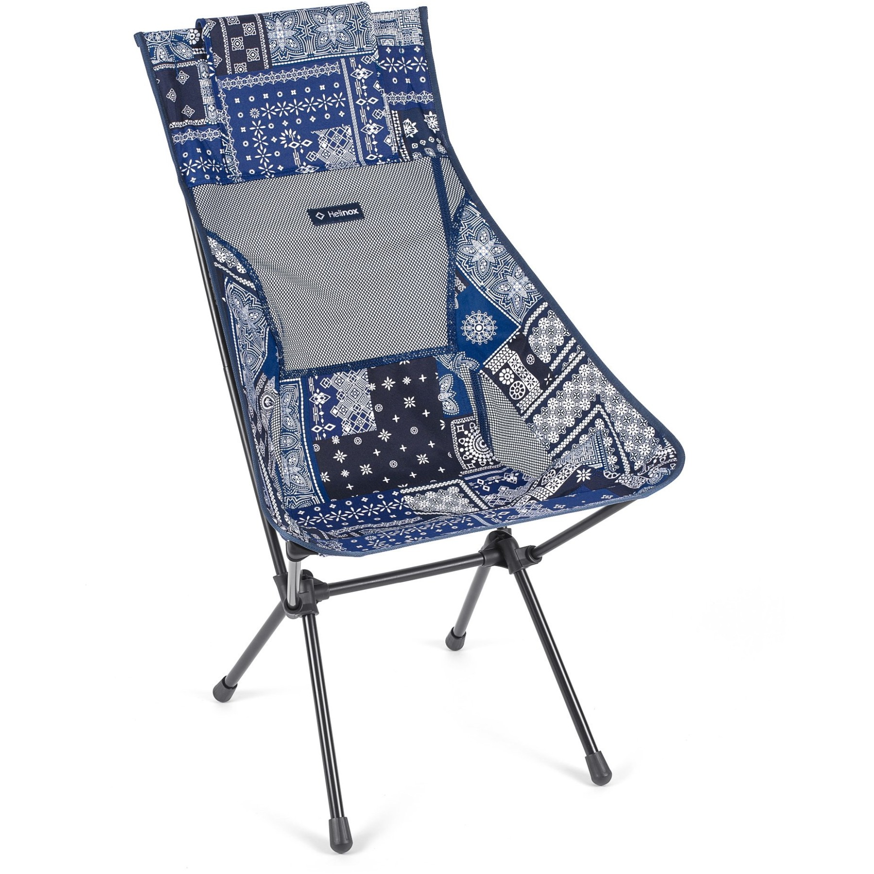 Productfoto van Helinox Sunset Chair - Campingstoel - Blue Bandanna Quilt / Zwart