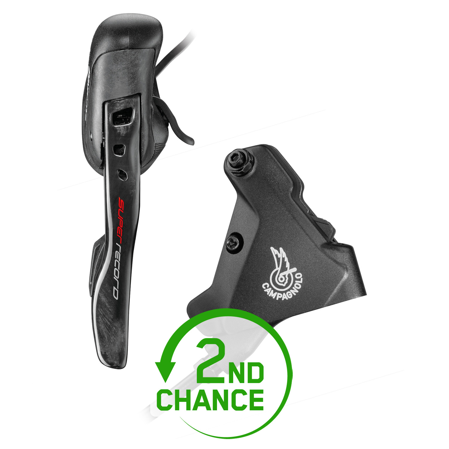 Produktbild von Campagnolo Super Record EPS DB Hydraulische Scheibenbremse - Ergopower + Bremssattel - 2x12-fach - Set HR / rechts - ohne Bremsleitung - B-Ware