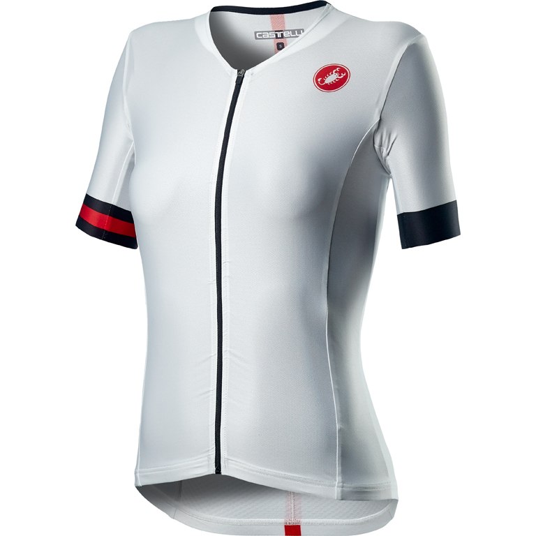 Productfoto van Castelli Free Speed 2 Race Dames Fietsshirt met Korte Mouwen - white/black 101