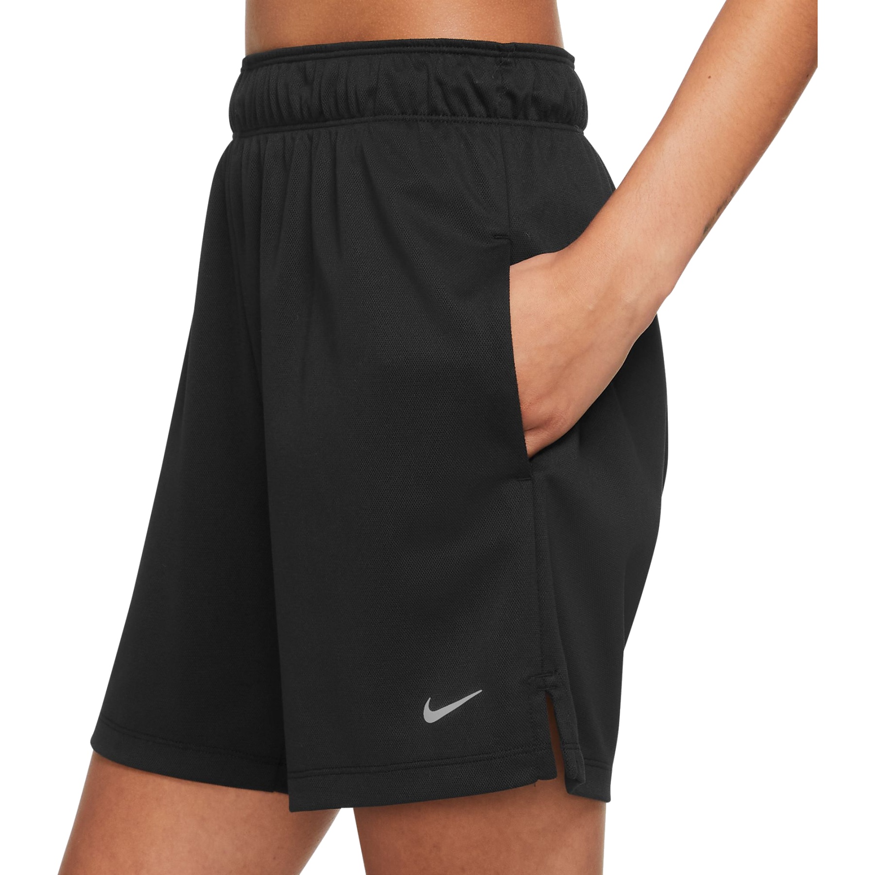 Nike Dri FIT Attack Women s Mid Rise 5 Unlined Shorts black black white reflective silver DX6024 010