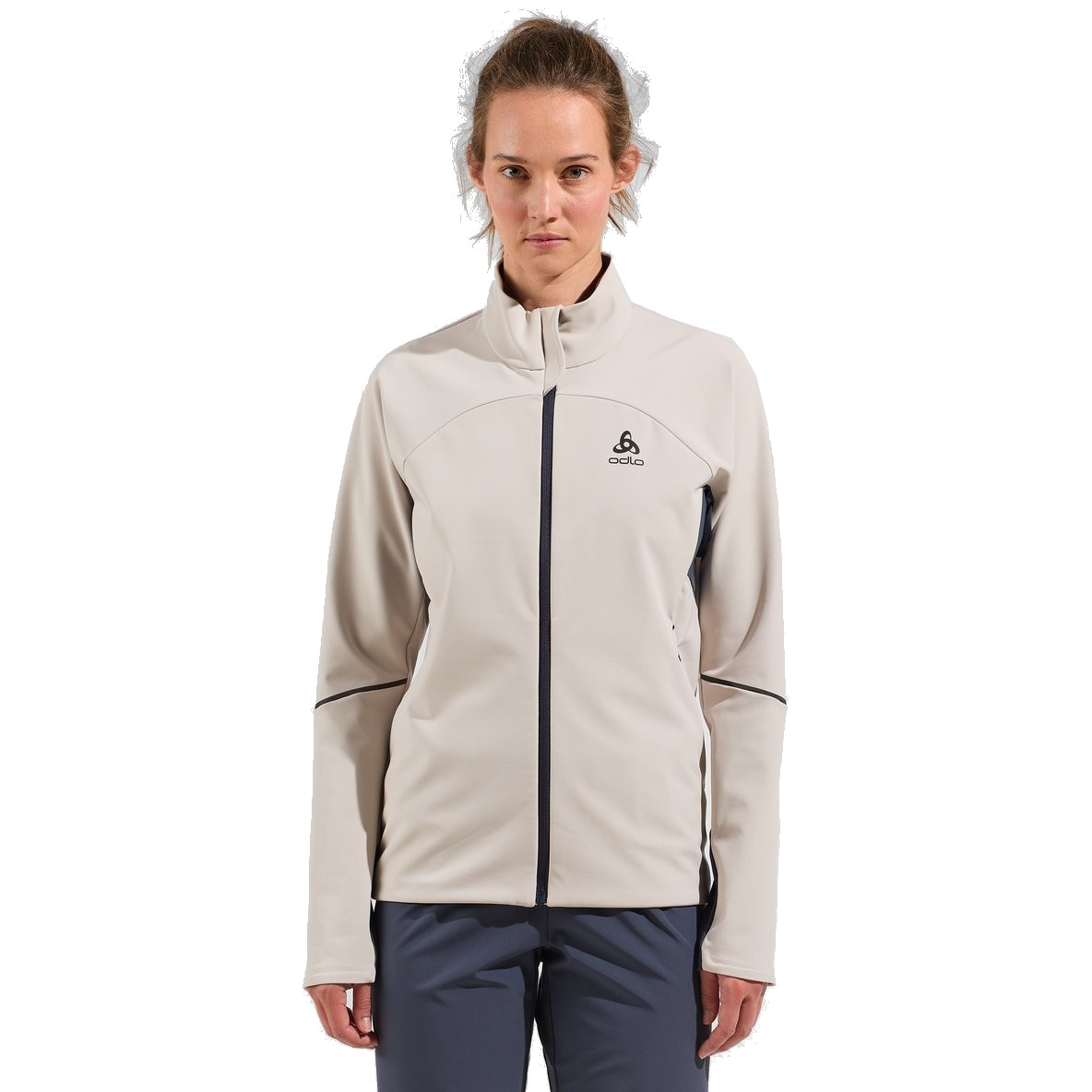Picture of Odlo Engvik Cross-Country Jacket Women - silver cloud - india ink
