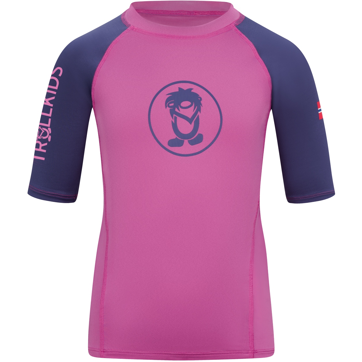 Produktbild von Trollkids Kvalvika Schwimm-T-Shirt Kinder - mallow pink/violet blue