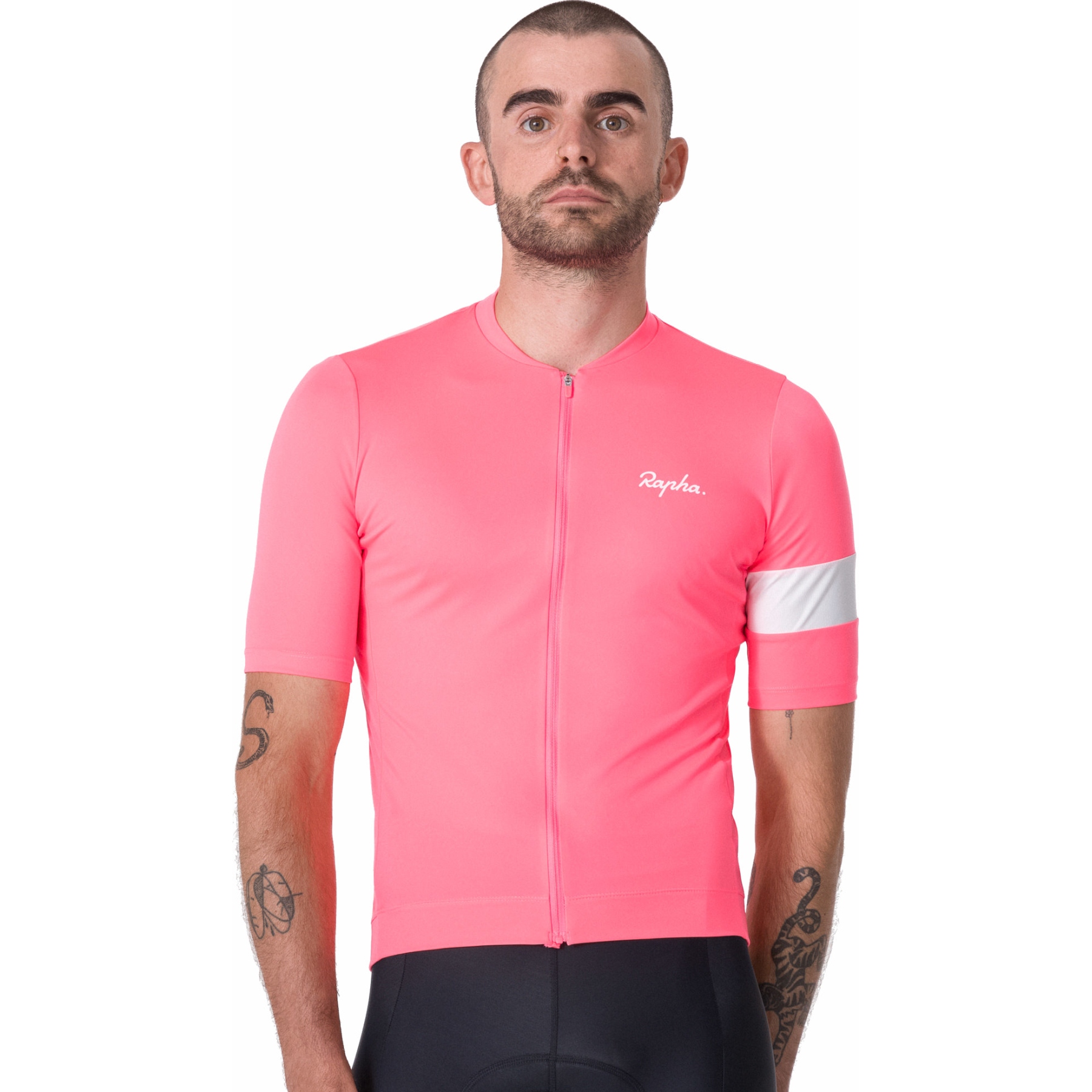 Rapha プロチームジャージ Hi-Vis Pink XSサイズ Rapha Core Short Sleeve Jersey Men - high-vis pink/white