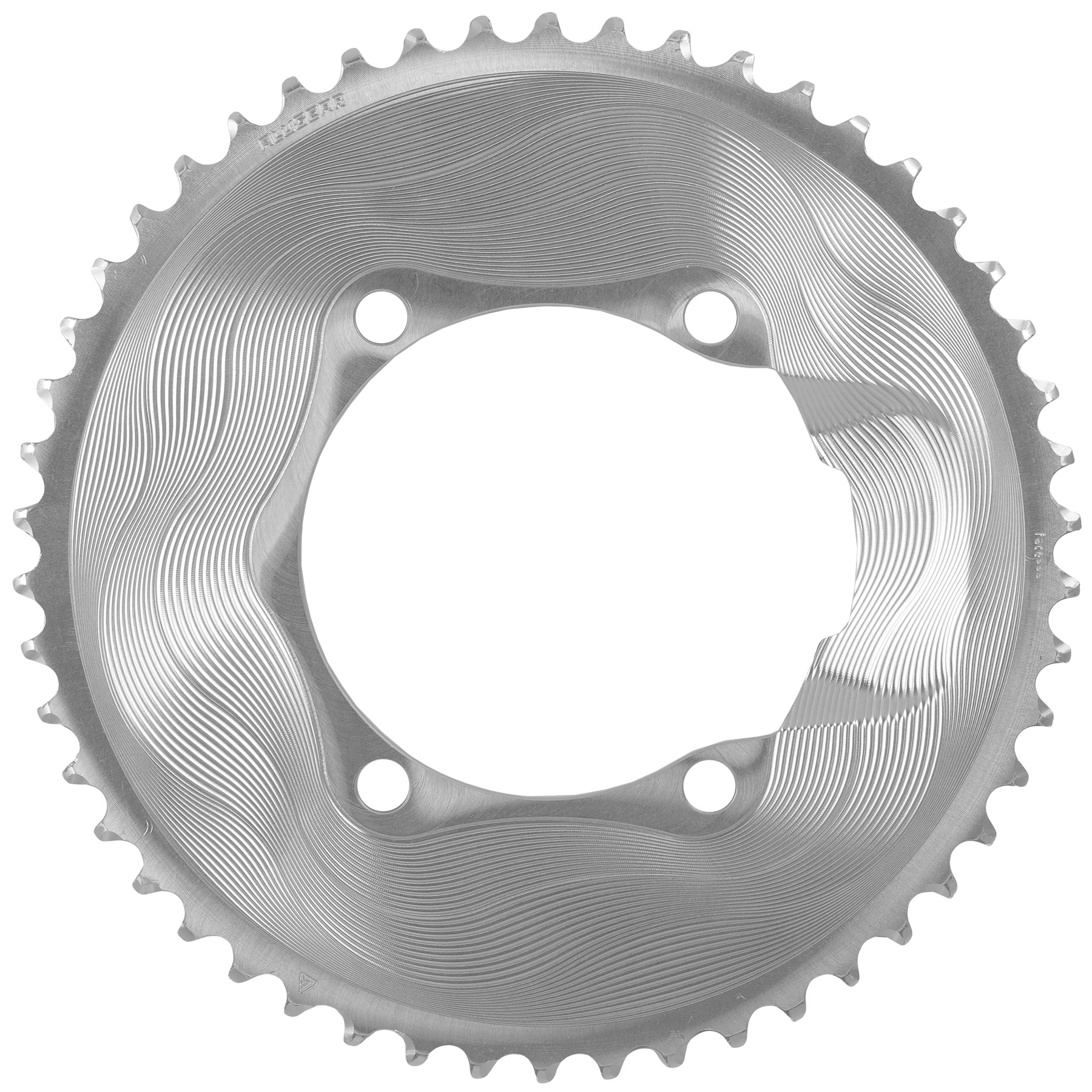 Bild von Alugear AERO Kettenblatt - Road | 4x BCD 110 (Shimano Asymmetric / außen) | 2x 12s - rund I silber