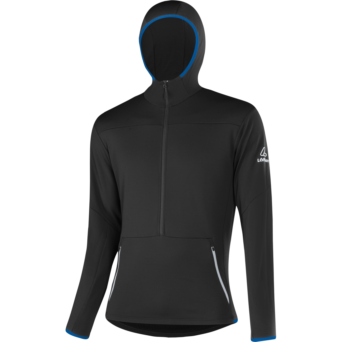 Bild von Löffler Merino Fleece Kapuzenpullover Herren - schwarz/marin 911