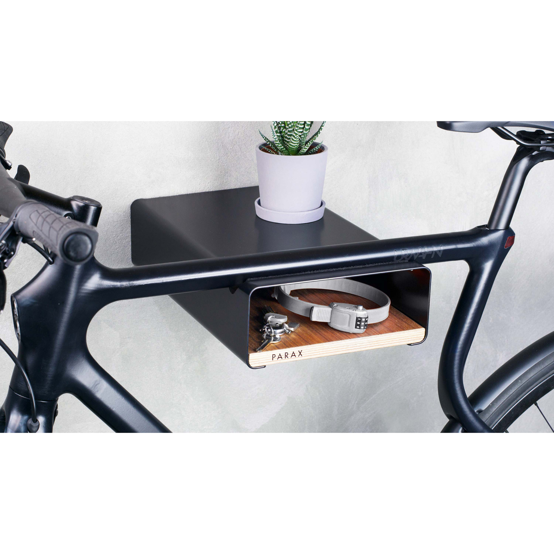 Parax S-Rack Bicycle Wall Mount - Black - Walnut | BIKE24