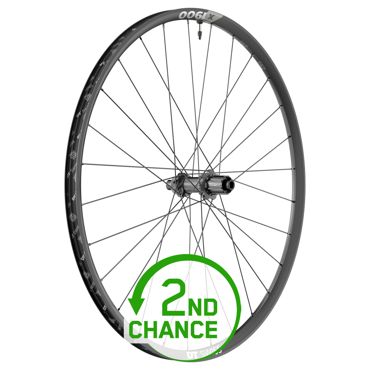 Picture of DT Swiss X 1900 SPLINE Rear Wheel - 29&quot; | 25mm | Clincher | Centerlock | 6-Bolt - 12x142mm - black - 2nd Choice