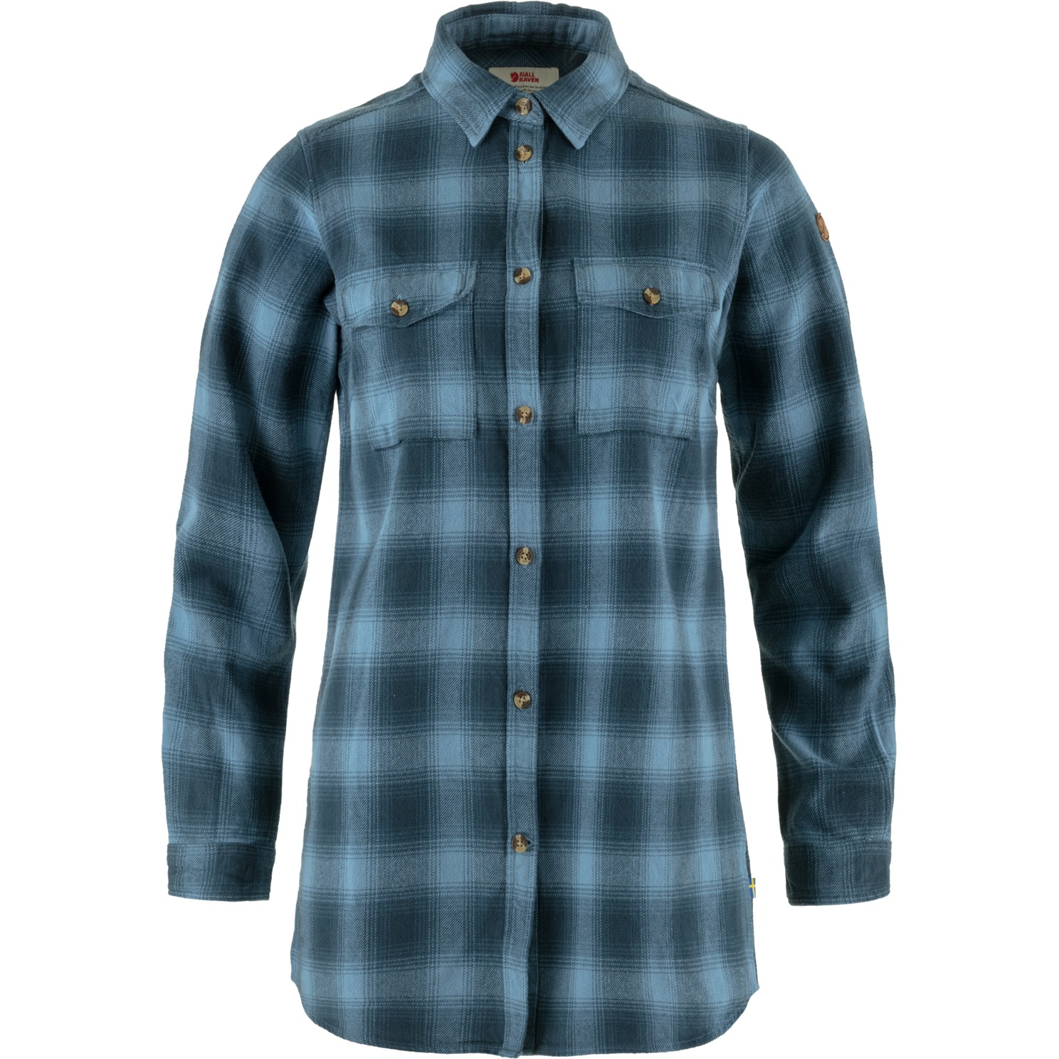 Picture of Fjällräven Övik Twill Longsleeve Shirt Women - mountain blue-dawn blue