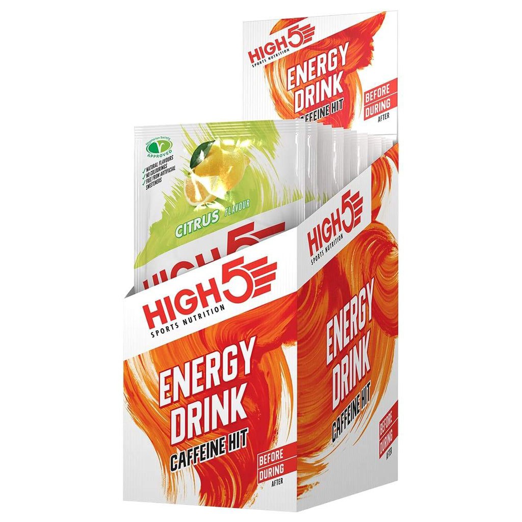 Produktbild von High5 Energy Drink Caffeine Hit - Kohlenhydrat-Getränkepulver + Koffein - 12x47g