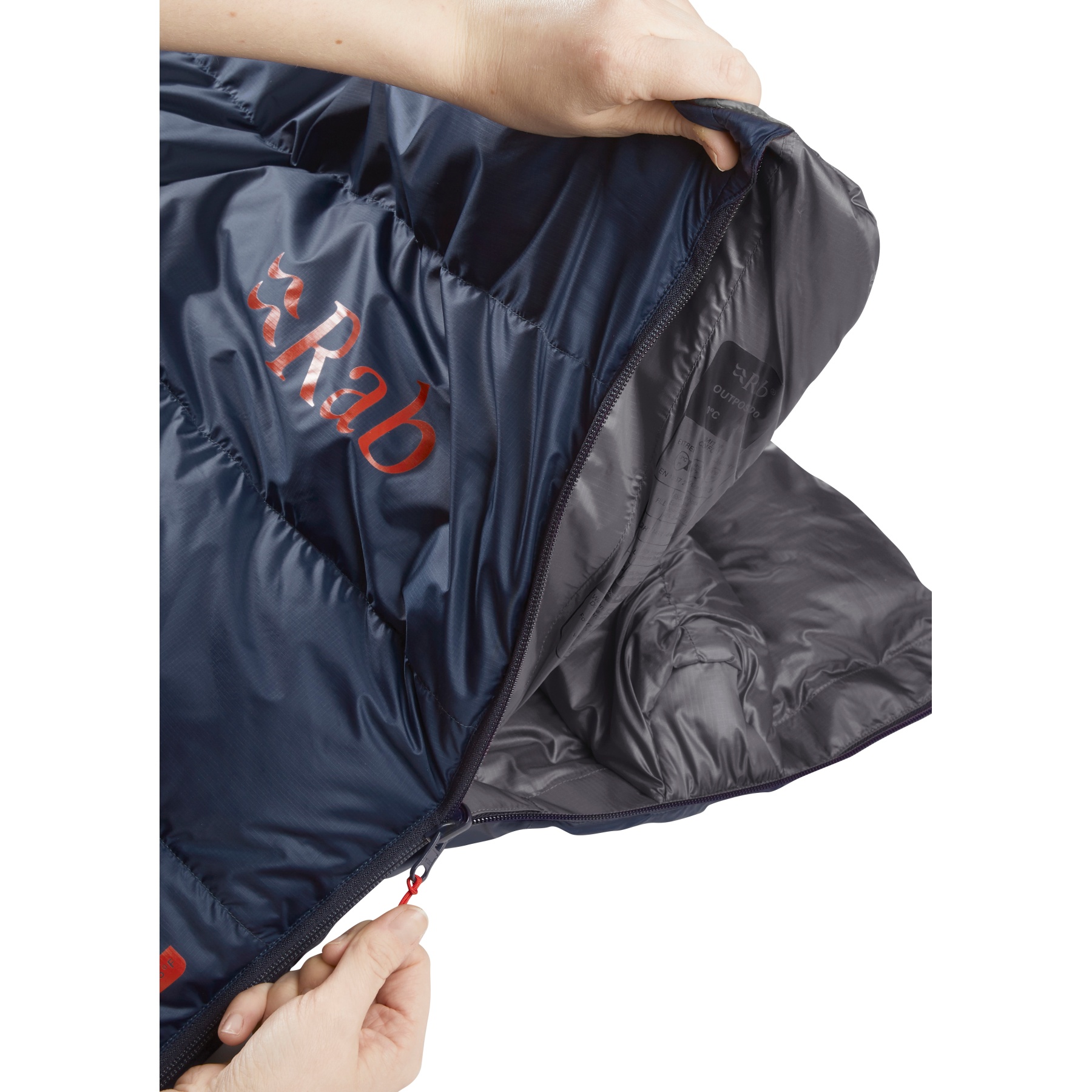 Rab Outpost 500 Down Sleeping Bag - Zipper left - tempest blue