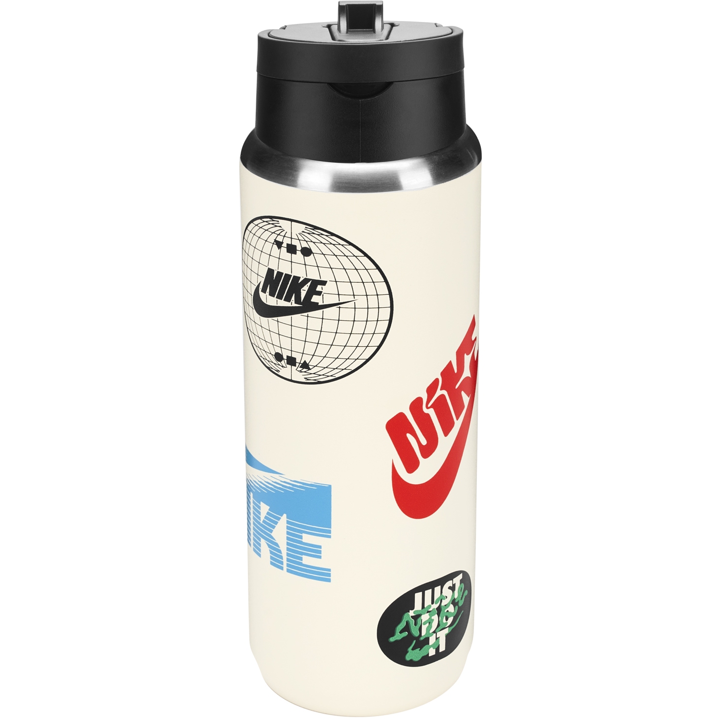 Productfoto van Nike Roestvrij Staal Recharge Straw Drinkfles 24 oz Graphic / 709ml - coconut milk/black/picante red 120