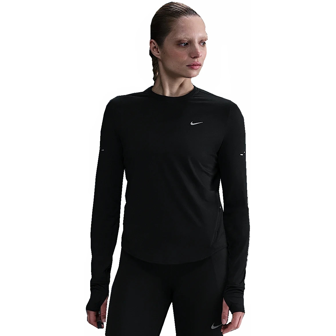Produktbild von Nike Swift Dri-FIT UV Langarmshirt Damen - black/reflective silver HQ0503-010
