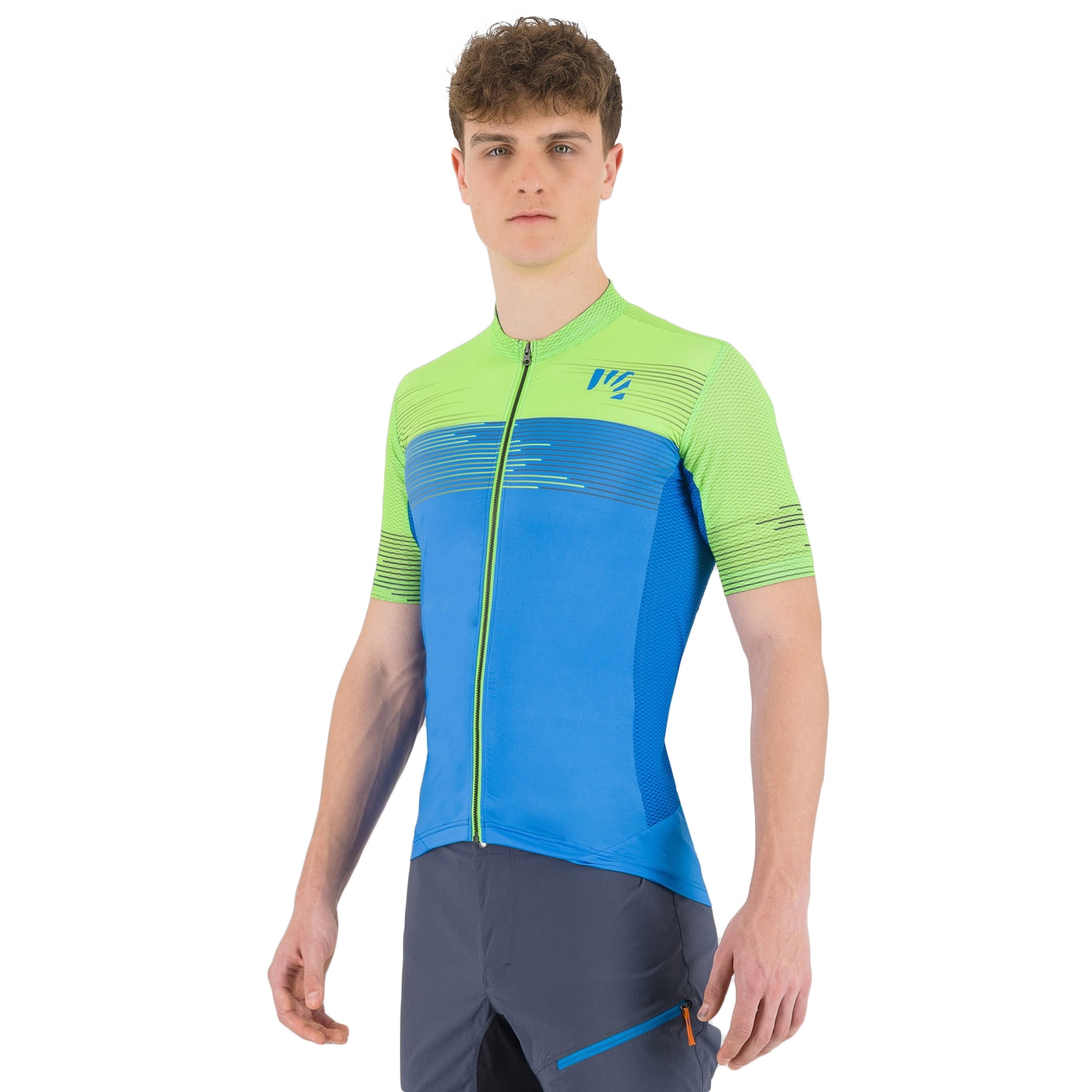 Produktbild von Karpos Green Fire Kurzarmtrikot Herren - indigo blue/green fluo