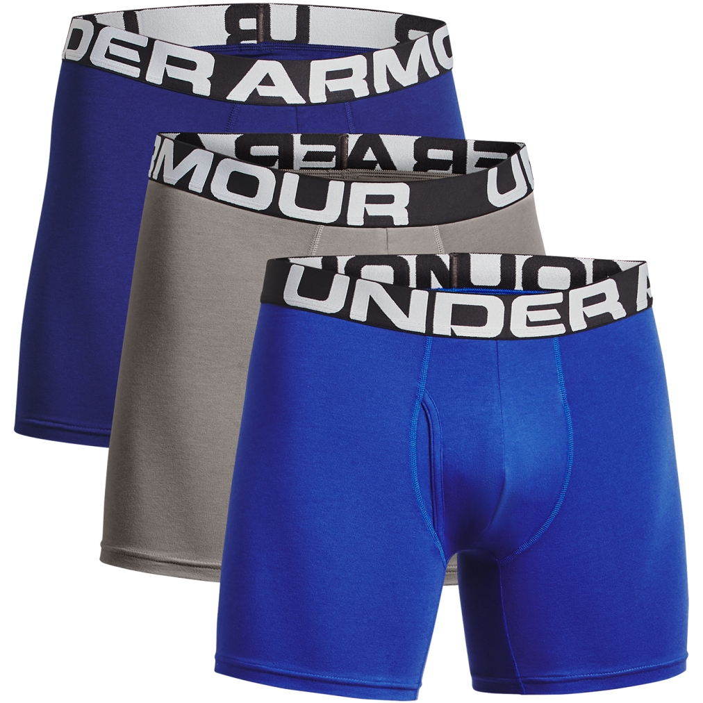 Immagine prodotto da Under Armour Boxer Charged Cotton® 15 cm Boxerjock® da uomo in confezione da 3 paia - Bauhaus Blue/Versa Blue/Pewter