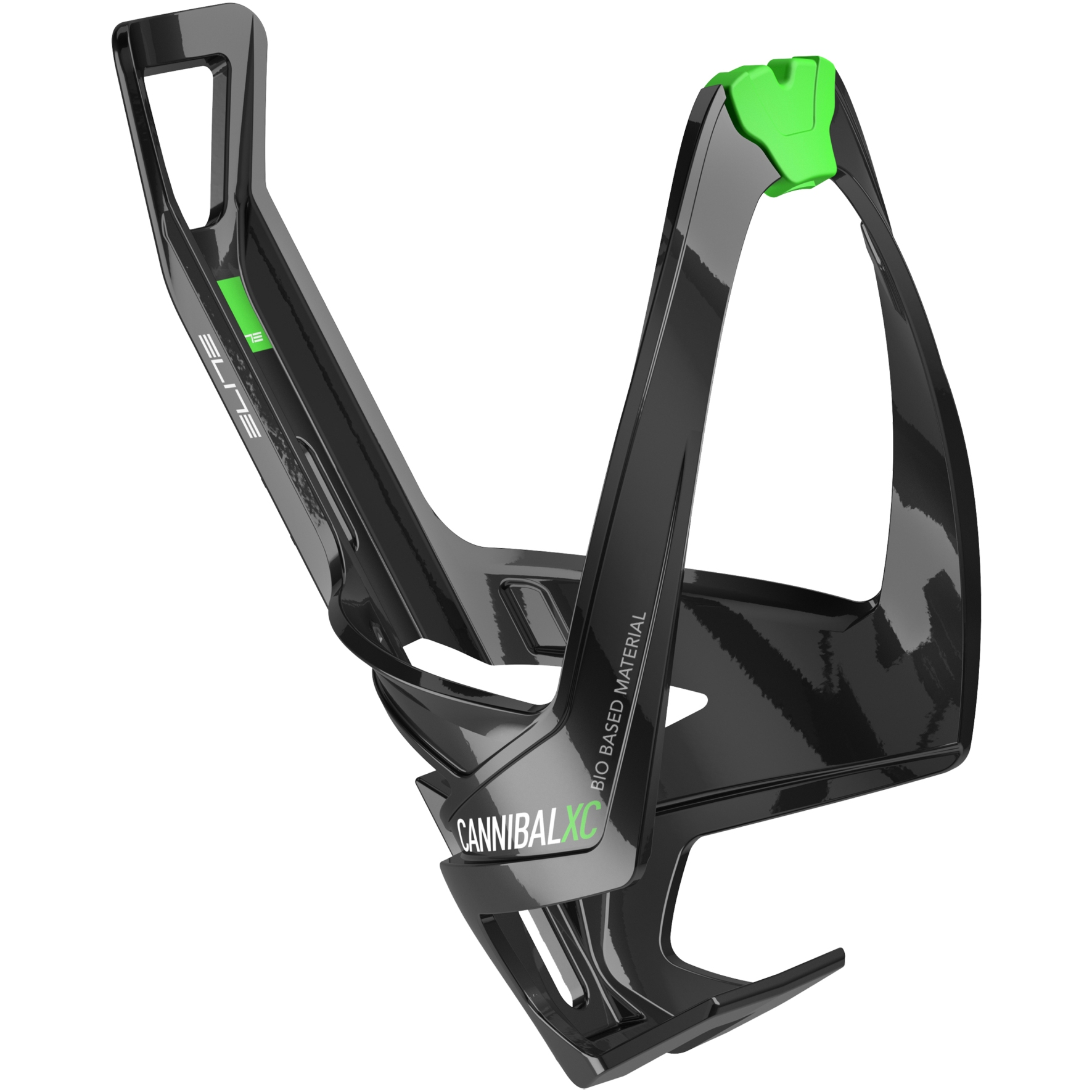 Produktbild von Elite Cannibal XC Bio Based Flaschenhalter - black glossy / green print