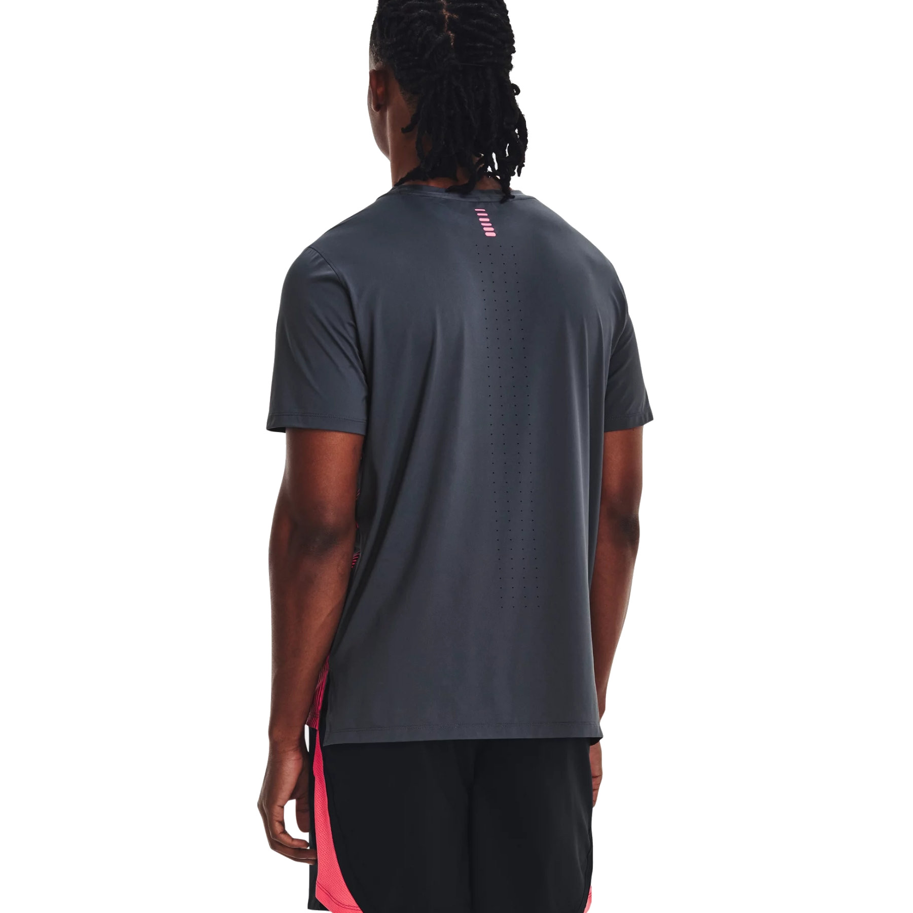 Under Armour UA Iso-Chill Laser Heat Short Sleeve Shirt Men - Downpour  Gray/Pink Shock/Reflective