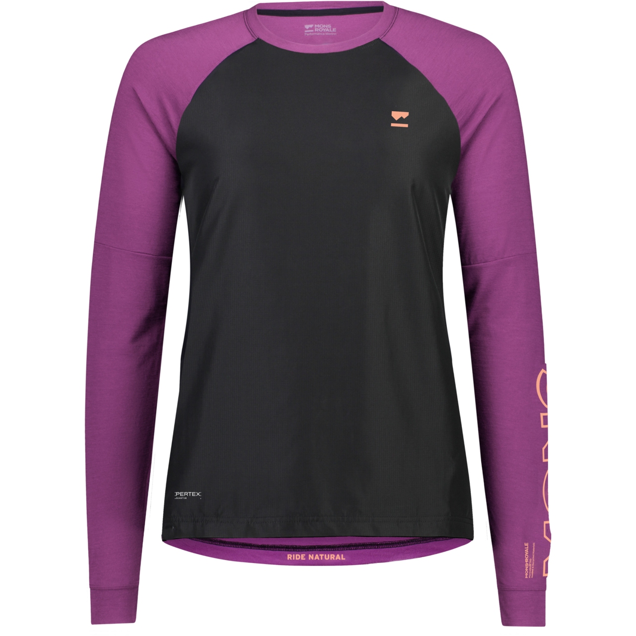 Женский трикотаж Mons Royale Tarn Merino Shift Wind Bike - черный / boysenberry