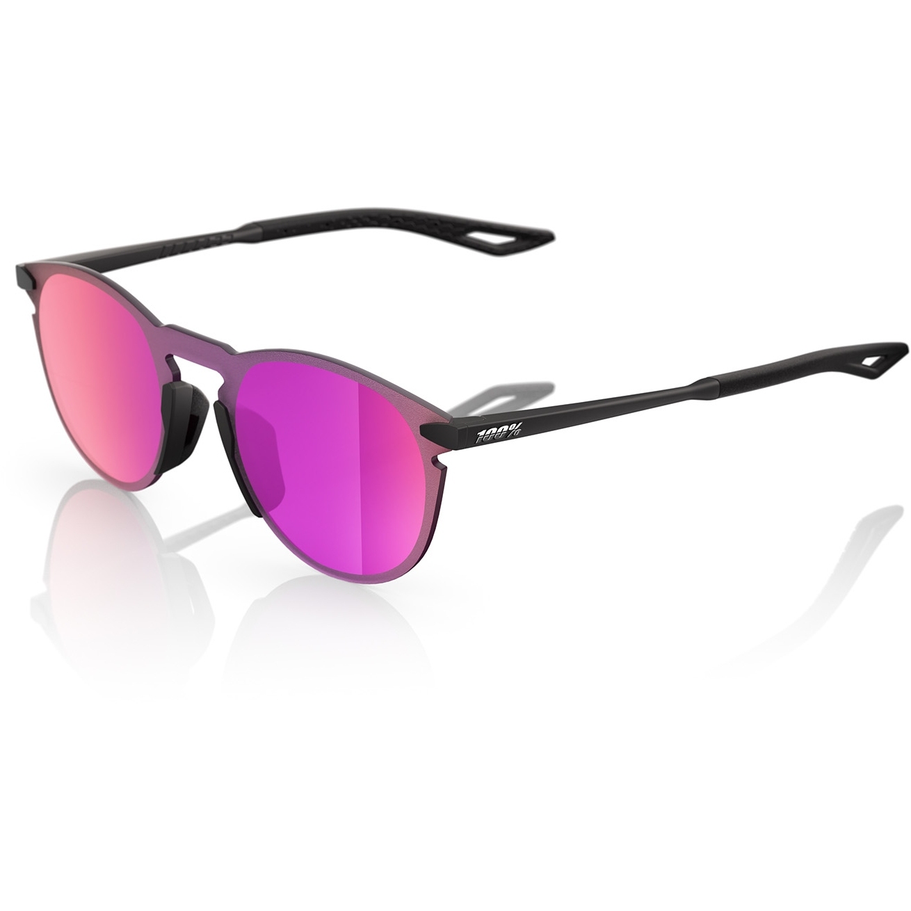 Photo produit de 100% Lunettes - Legere Round - Soft Tact Black / Purple Mirror