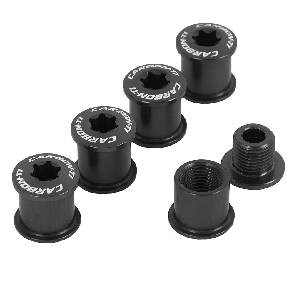 non111　0 Carbon-Ti X-Fix BCD 107 2X Chainring Fixing Bolt Set - black | BIKE24